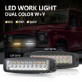 Luz de trabalho de caminhão colorido duplo por atacado 12V 24V 18W Lâmpada de carro LED Universal Driving Work Light Light